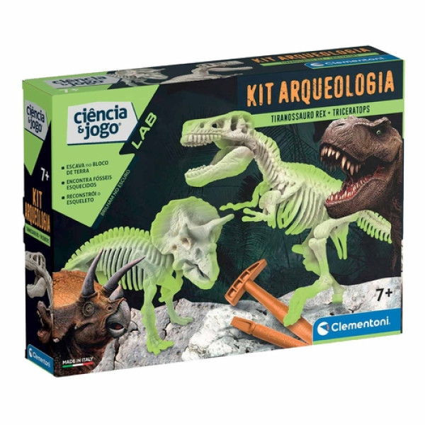 Clementoni 67329 Kit Arqueologia T-REX & TRICERATOPS